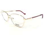Liu Jo Eyeglasses Frames LJ2144 721 Red Shiny Gold Cat Eye Wire Rim 53-1... - $41.88