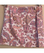 Lilly &amp; Van Wrap Skirt Paisley Pink and White A Line Cotton Spandex Size... - $222.21 MXN