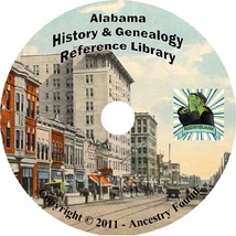 ALABAMA AL - History &amp; Genealogy - 62 Books on DVD, Ancestors, County, Family CD - $5.85