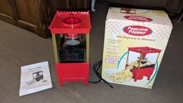 Intertek Electrics Old Fashioned Hot Air Popcorn Maker Cart New Open Box - $49.49