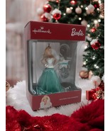 Hallmark Holiday Barbie Doll 2016 Tree Ornament Blonde Blue White Dress NEW - $21.64 CAD