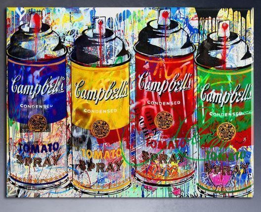 Mr Brainwash Print on Canvas Campbell's soup Graffiti art decor 24x32" - $34.65