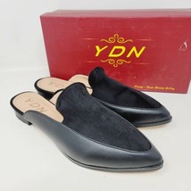 YDN Women&#39;s Mules Size 7 M Black Low Heel Slip On Flats Loafers Pointy T... - $26.87