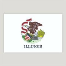 Illinois State Flag Sticker, Decal, Bumper Sticker Vacation Sticker 3&quot; x 5&quot; - £2.88 GBP+