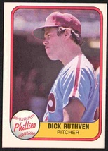 Philadelphia Phillies Dick Ruthven 1981 Fleer Baseball Card #16 nr mt - £0.39 GBP
