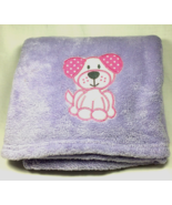 Zak &amp; Zoey Purple Pink Polka Dot DOG Baby Blanket Lavender 30x37 Inch - £11.06 GBP