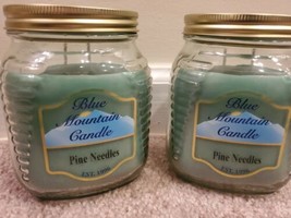 Pine Needle Christmas Candle | Blue Mountain | Double Wick 24 oz Large (2 Pack) - £38.47 GBP