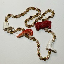 Mardi Gras Bead Necklace Crab Shrimp Boots New Orleans Lafayette 19 Inches - £23.74 GBP
