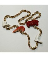 Mardi Gras Bead Necklace Crab Shrimp Boots New Orleans Lafayette 19 Inches - £23.22 GBP