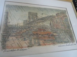 James Sanford Hulme NY SERYGRAPH Brooklyn Bridge - Washington Square PIC... - £133.55 GBP