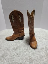 Laredo? Gainesville Graphic Round Toe Cowboy Brown Boots 6840 Sz 6M Heel Pull On - £27.52 GBP