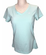 Fila Tru Dry Sport Running Shirt Light Green Mint Womens M V Neck Wicking Activ - $15.98