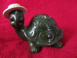 Ceramic Turtle Incense Burner 60&#39;s or 70&#39;s, Happy Turtle Figurine - $30.00
