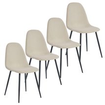 Cosmic Homes Side Chair, Set of 4, Dining Chair Beige, Mid Century Modern Accent - £377.05 GBP