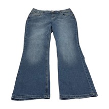 M Jeans By Maurices Women 14 X-Short Blue Denim Stretch Pocket Mid-Rise Wide Leg - £20.84 GBP
