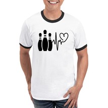 BOWLING HEARTBEAT Men&#39;s Ringer T-Shirt - €25,84 EUR