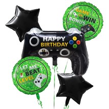 5 Pcs Video Game Party Decoration, Level Up Birthday Balloons,Video Game Foil Ba - £13.31 GBP