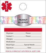 Medical Id Bracelet-Peanut Allergy Unicorn Print - £15.97 GBP