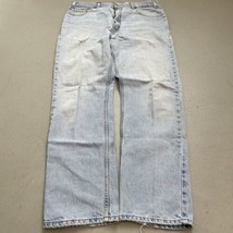 VINTAGE Levis 505 Jeans Mens 38x30 Regular Fit Straight Light Blue Wash 90s - £19.46 GBP