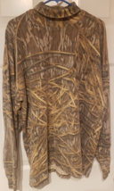 Vintage Jerzees Outdoors Mossy Oak Shadow Grass Camo  LS Mock Neck Sz XL - £15.30 GBP