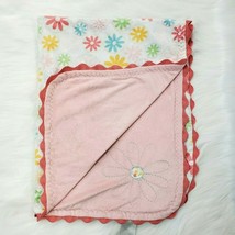 KidsLine Girl Baby Blanket Flowers Multicolored Pink 2 ply Security Scal... - £23.53 GBP