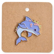 Blue Dolphin with Cherry Blossoms Naomi Lord Enamel Pin - £19.61 GBP