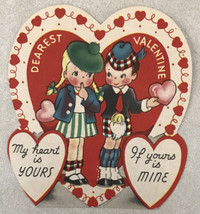 Vtg 30s A-Meri-Card Dearest Valentines Day Valentine My Heart Is Yours Card - £23.50 GBP