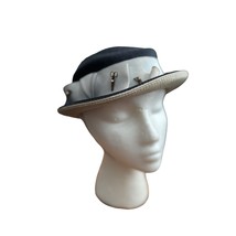 Vintage Knox Womens Navy and Gray Hat 3 hat pins 1950&#39;s size 22 - £38.78 GBP