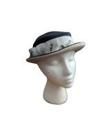 Vintage Knox Womens Navy and Gray Hat 3 hat pins 1950&#39;s size 22 - £39.01 GBP