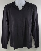 V) Men Guess Los Angeles V-Neck Long Sleeve Black Shirt Large - £11.62 GBP