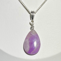 BBX Beautiful Amethyst Raindrop &amp; 925 Chain - £47.48 GBP