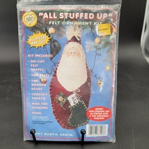 New Vintage 1997 Whats Now All Stuffed Up Felt Ornament Kit Rustic Santa... - $7.42