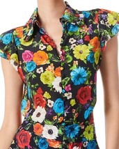 Alice and Olivia Flower Garden Martel Silk Flutter Sleeve button blouse NEW XL - £224.40 GBP
