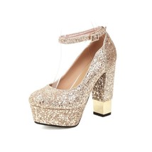 Ochanmeb Sequin Gold Pumps Women Blingbling Glitter Silver High-heels Shoes Lady - £61.15 GBP