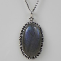 Massiccio 925 Argento Sterling Labradorite Ciondolo Collana Donna PSV-1253 - £33.16 GBP+