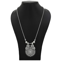 Traditional Oxidized German Silver Necklace for Women &amp; Girls (Silver) - £16.21 GBP
