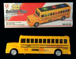 batttery operated BUMP AND GO LIGHT UP YELLOW SCHOOL BUS with music movi... - £7.57 GBP