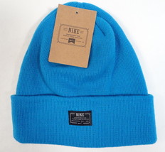 Nike Signature Blue Knit Cuff Beanie Skull Cap Youth Boy&#39;s 8-20 NWT - $20.78