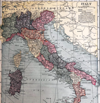1917 Italy  Map Atlas Of The World Antique Europe Hammond WW1 Era DWUU1B - $554.45 MXN