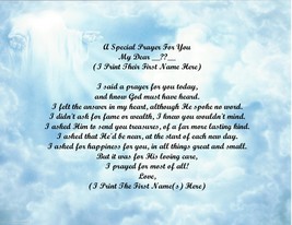 A Special Prayer For You Personalized Poem Gift #8(For Aunt thru Wife)se... - $8.80