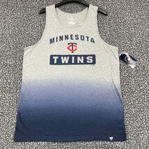 Minnesota Twins Shirt Men Large Gray Blue Fanatics Sleeveless Round Neck... - $26.35 CAD