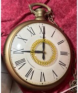 Old Vintage MCM Lighted Wall Clock in Pocket Watch Form Shape Lamp Light... - $263.33 CAD