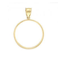 14k solid Yellow gold 4-Prong Coin Bezel Frame  2 Mexican Pesos 山有 #1 - £55.00 GBP