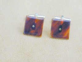 Antique Victorian Faux Tortoise Shell &amp; Gold Filled Cuff Links - £176.92 GBP