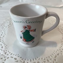 Vintage Ceramic Holly Hobbie Christmas Keepsake Stoneware Mug Seasons Gr... - $8.00