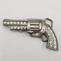 Belt Buckle Gun Revolver Six Shooter Peace Maker With White Rhinestones ... - £27.84 GBP