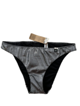 Etam Metallic Swim Bikini Bottom Silver / Black ( XS ) - $19.77