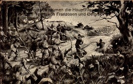 Wwi German POSTCARD-GERMAN Troops Clearing Ypern Of French &amp; Belgian Troops BK49 - £7.00 GBP