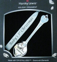 Baby Boys 1st Christmas Ornament 2010 Spoon First Made w Swarovski Harve... - £12.32 GBP