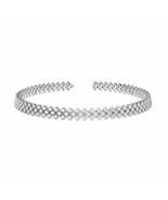 White Gold Plated Silver 20Ct Simulated Diamond Women&#39;s Choker Tennis Ne... - £234.66 GBP